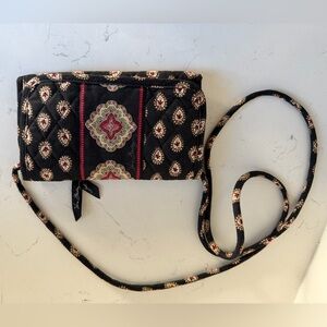 Vera Bradley wallet‎ ~black paisley vintage pattern~ with crossbody strap